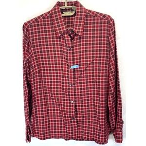 GH BASS Women’s Size 4 Shirt Flannel Plaid Button Up Rayon Top Blouse Western